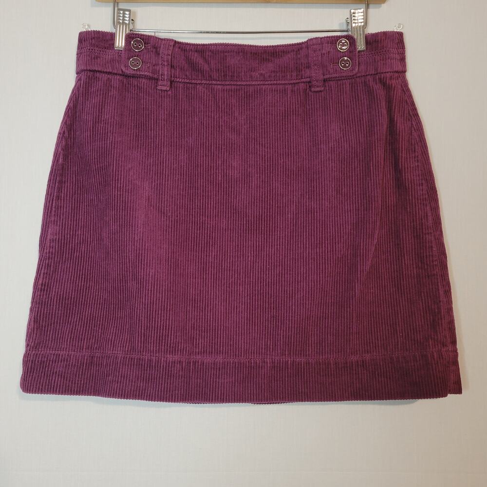 Ann Taylor LOFT corduroy aline skirt size 4 plum purple preppy classic academia